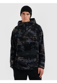 4f - 4F Polar z kapturem regular męski - multikolor 3XL. Typ kołnierza: kaptur. Kolor: wielokolorowy. Materiał: polar