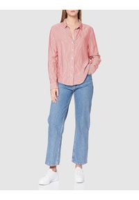 Wrangler - WRANGLER BLOUSE DAMSKA KOSZULA Z DŁUGIM RĘKAWEM PASKI FLAME RED W5Z2TIR06. Długość rękawa: długi rękaw. Długość: długie. Wzór: paski #1