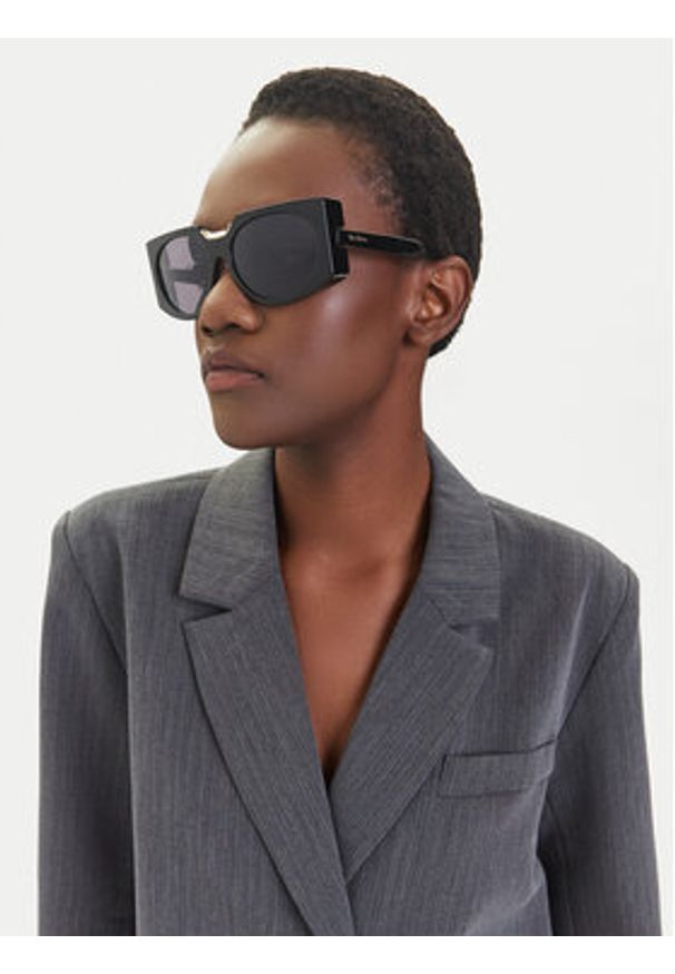 Max Mara Okulary przeciwsłoneczne MM0123 01A Czarny. Kolor: czarny