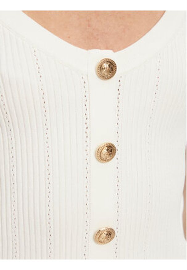 Guess Top W5YR10 Z0130 Biały Regular Fit. Kolor: biały. Materiał: syntetyk