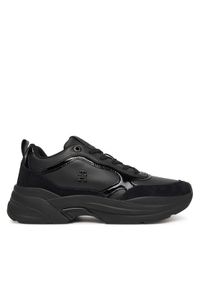TOMMY HILFIGER - Tommy Hilfiger Sneakersy Chunky Runner Patent FW0FW08840 Czarny. Kolor: czarny. Materiał: skóra