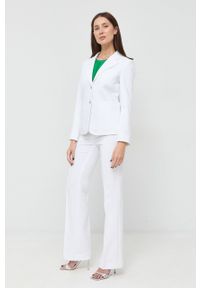 MICHAEL Michael Kors spodnie damskie kolor biały proste medium waist. Okazja: na co dzień. Kolor: biały. Materiał: materiał. Styl: casual #1