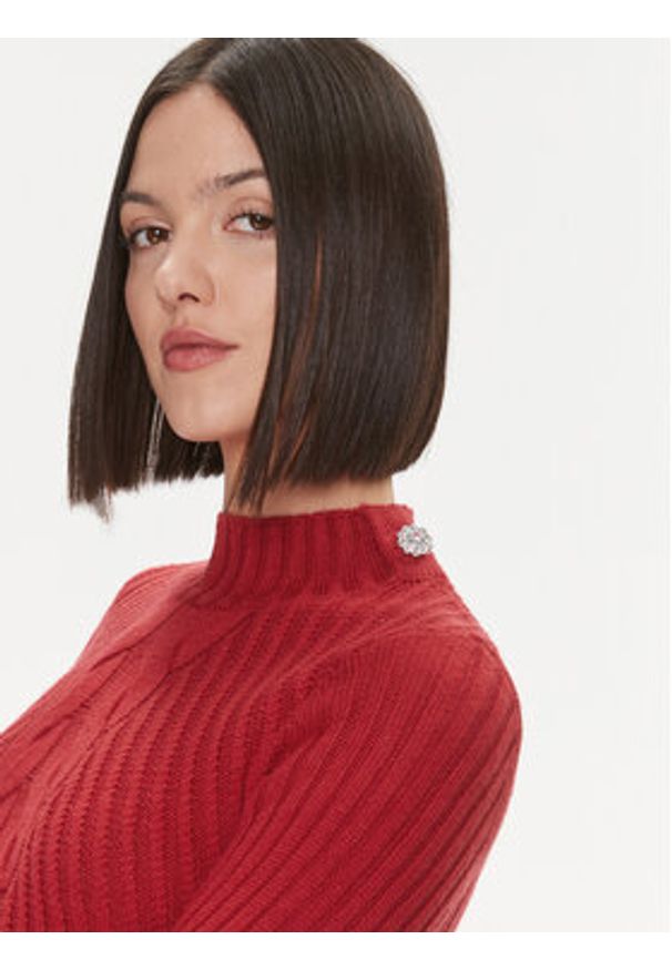 Liu Jo Sweter MF3223 MA95M Czerwony Regular Fit. Kolor: czerwony. Materiał: wełna, syntetyk