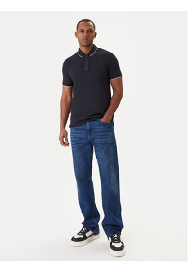 Armani Exchange Polo XM001285 AF10366 UB101 Granatowy Slim Fit. Typ kołnierza: polo. Kolor: niebieski. Materiał: bawełna