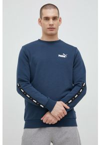 Puma bluza męska kolor granatowy z nadrukiem. Kolor: niebieski. Materiał: materiał, dzianina. Wzór: nadruk #1