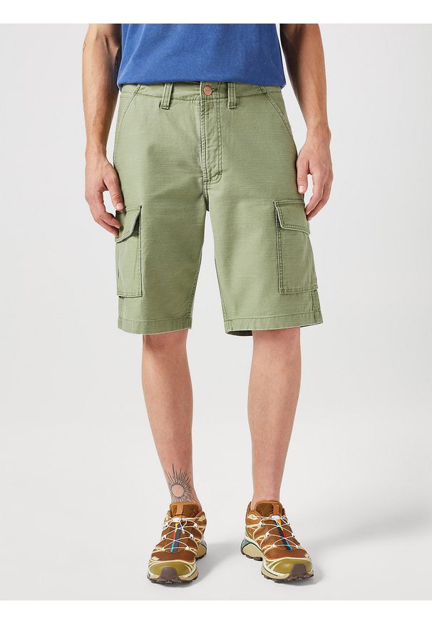 Wrangler - MESKIE SZORTY WRANGLER CASEY CARGO SHORT OLIVE 112350909