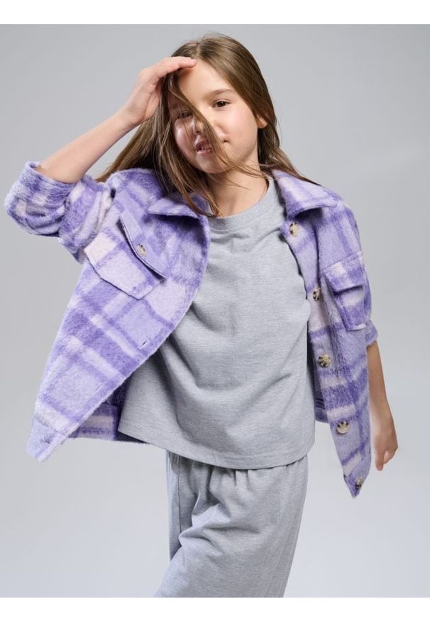 Sinsay - Kurtka koszulowa w kratę z ozdobnymi guzikami - wielobarwny