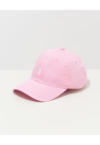Ralph Lauren - RALPH LAUREN - Różowa czapka z daszkiem i haftowanym logo. Kolor: różowy, wielokolorowy, fioletowy. Materiał: bawełna. Wzór: haft #3