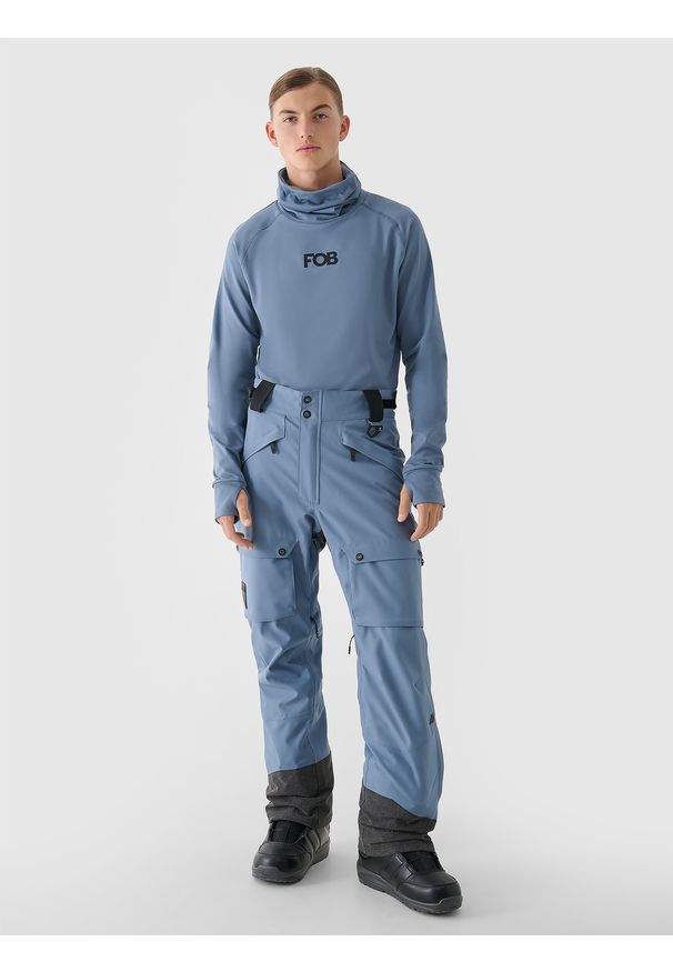 4f - 4F Spodnie snowboardowe membrana 10000 męskie - granatowe XXL. Kolor: niebieski. Materiał: dzianina, materiał, tkanina. Wzór: gładki. Sezon: zima. Sport: snowboard