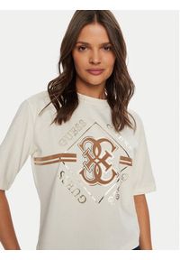 Guess T-Shirt Krissy V4BI05 I3Z14 Beżowy Regular Fit. Kolor: beżowy. Materiał: bawełna