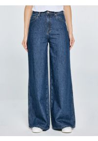 Big-Star - Jeansy damskie z szeroką nogawką granatowe Emily 532. Stan: podwyższony. Kolor: niebieski. Styl: elegancki #1