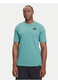 Adidas - adidas T-Shirt Yay Sports Verbiage Graphic JY1830 Turkusowy Regular Fit. Kolor: turkusowy. Materiał: bawełna