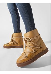 Inuikii Śniegowce Gloss Wedge 75203-007 Beżowy. Kolor: beżowy. Materiał: skóra #7