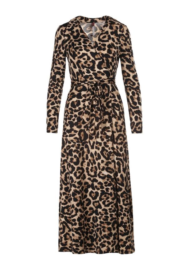 Born2be - Brązowa Sukienka Lightheart. Kolor: brązowy. Materiał: dzianina. Typ sukienki: proste. Długość: maxi