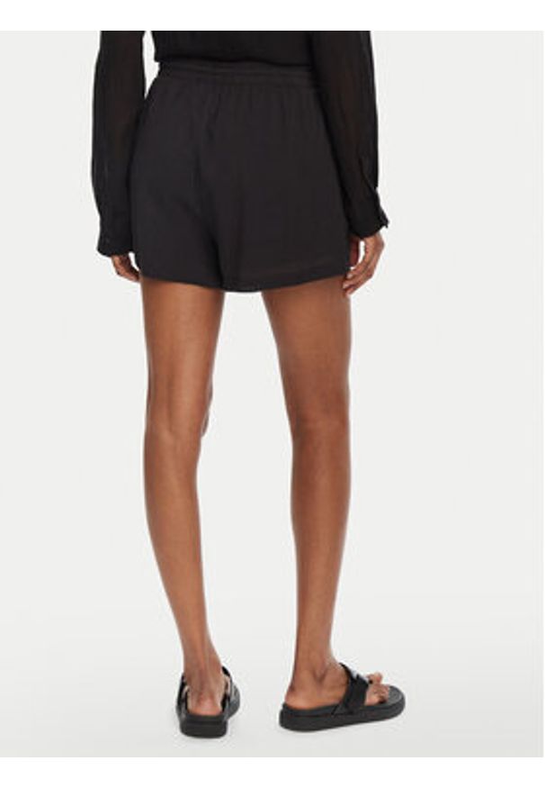 Seafolly Szorty materiałowe Crinkle 55429-SH Czarny Regular Fit. Kolor: czarny. Materiał: bawełna
