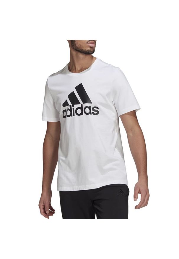 Adidas - Koszulka adidas Essentials Big Logo Tee GK9121 - biała. Kolor: biały. Materiał: bawełna. Długość rękawa: krótki rękaw. Długość: krótkie. Wzór: aplikacja