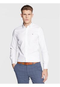 TOMMY HILFIGER - Tommy Hilfiger Koszula Solid Oxford MW0MW29143 Biały Regular Fit. Kolor: biały. Materiał: bawełna