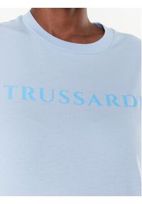 Trussardi Jeans - Trussardi T-Shirt Lettering Print 56T00565 Niebieski Regular Fit. Kolor: niebieski. Materiał: bawełna. Wzór: nadruk