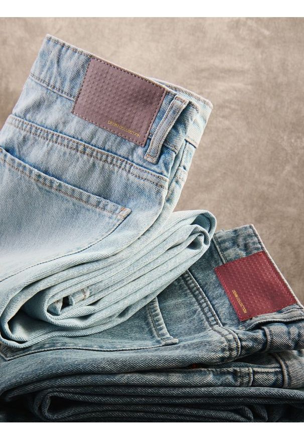 Reserved - Jeansy wide leg - niebieski. Kolor: niebieski