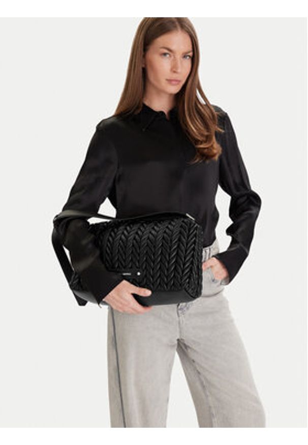 Karl Lagerfeld - KARL LAGERFELD Torebka A4W30072 Czarny. Kolor: czarny. Materiał: skórzane