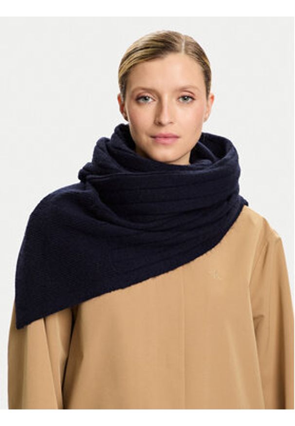 TOMMY HILFIGER - Tommy Hilfiger Szalik Flag Fluffy AW0AW17787 Czarny. Kolor: czarny. Materiał: poliester