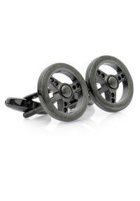 Modini - Grafitowe spinki do mankietów - kierownica A264. Kolor: szary #1