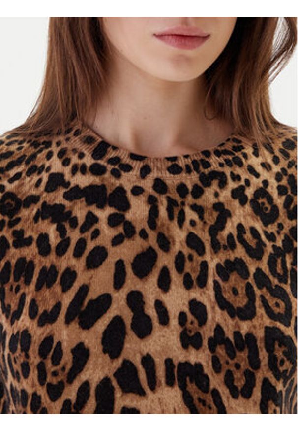 ViCOLO Sweter 22061F Brązowy Regular Fit. Kolor: brązowy. Materiał: wełna