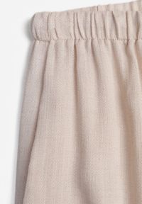 Renee - Beżowe Spodnie Wide Leg High Waist z Wiskozy Terilinae. Okazja: na co dzień. Stan: podwyższony. Kolor: beżowy. Materiał: wiskoza. Wzór: haft. Styl: casual #8