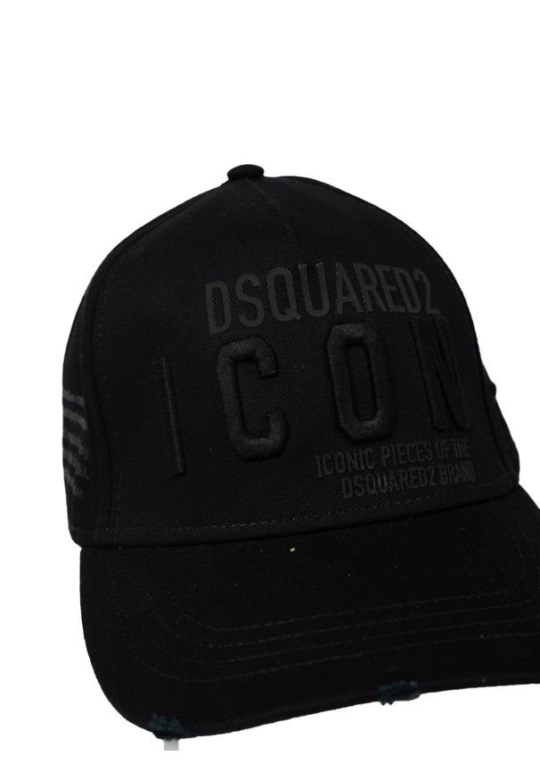 DSQUARED2 - Dsquared2 Bejsbolówka "ICON" | BCM0290 05C00001 | Mężczyzna | Czarny. Kolor: czarny. Materiał: bawełna. Wzór: aplikacja, nadruk. Styl: sportowy, casual