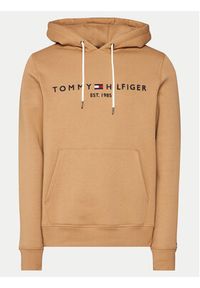 TOMMY HILFIGER - Tommy Hilfiger Bluza Logo MW0MW11599 Brązowy Regular Fit. Kolor: brązowy. Materiał: bawełna #4