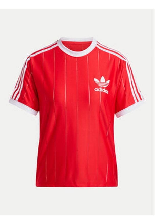 Adidas - adidas T-Shirt adicolor 3-Stripes IX5504 Czerwony Loose Fit. Kolor: czerwony. Materiał: syntetyk
