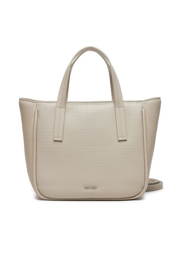 Calvin Klein Jeans Torebka Ck Refine Small Tote Braid K60K612337 Szary. Kolor: szary. Materiał: skórzane