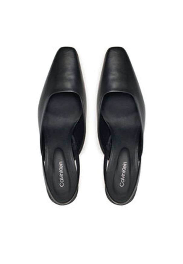 Calvin Klein Czółenka Heel Mule Pump 50 - Lth HW0HW02551 Czarny. Kolor: czarny. Materiał: skóra
