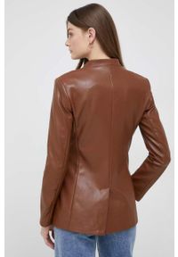 Sisley marynarka kolor brązowy jednorzędowa gładka. Kolor: brązowy. Materiał: materiał. Wzór: gładki #2