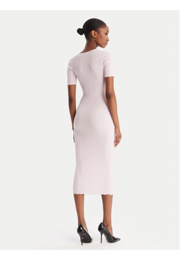 Elisabetta Franchi Sukienka dzianinowa AM-53S-51E2 Różowy Slim Fit. Kolor: różowy. Materiał: wiskoza