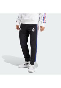 Adidas - Spodnie France Essentials 3-Stripes. Kolor: czarny. Materiał: dresówka. Sport: piłka nożna