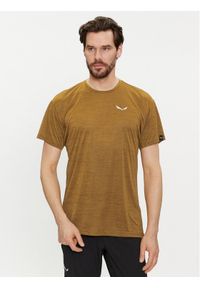 Salewa Koszulka techniczna Puez 26537 Brązowy Regular Fit. Kolor: brązowy. Materiał: syntetyk