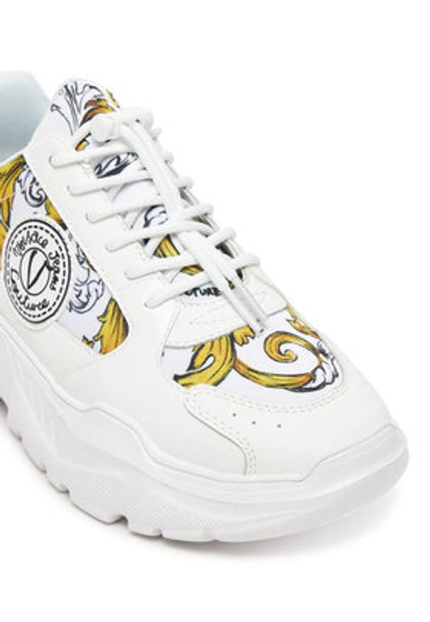 Versace Jeans Couture Sneakersy 78VA3SC7 Biały. Kolor: biały. Materiał: skóra
