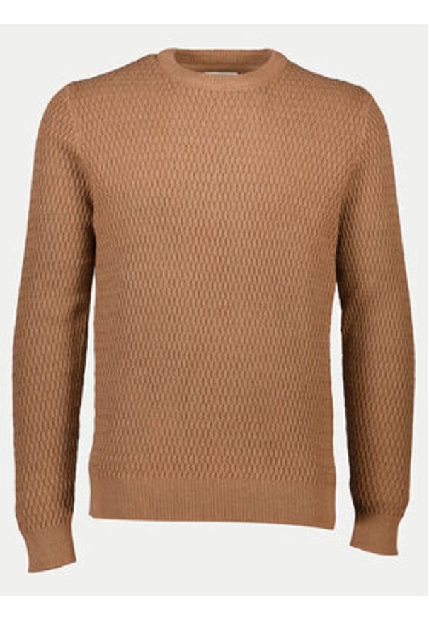 Lindbergh Sweter 30-804052 Beżowy Relaxed Fit. Kolor: beżowy. Materiał: bawełna
