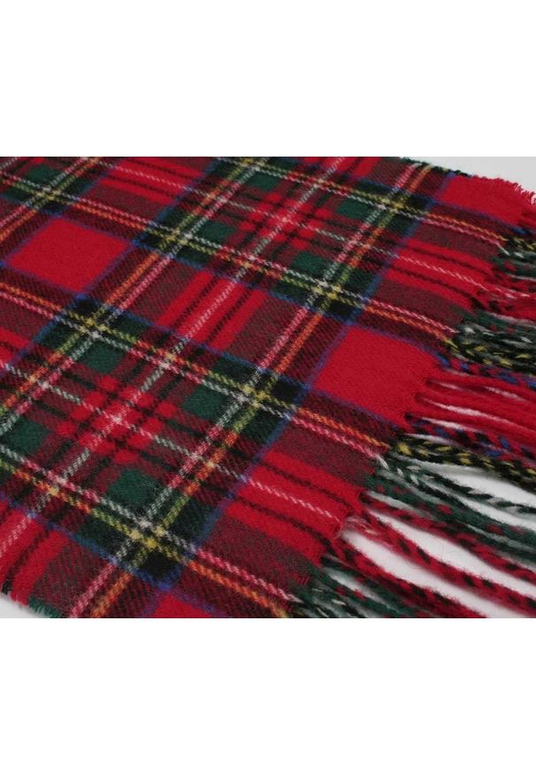 V. Fraas - Szalik Wełniany z Frędzlami, Czerwony w Kratkę, Ciepły, Męski -V. FRAAS. Kolor: czerwony. Materiał: wełna. Wzór: kratka. Sezon: zima, jesień, lato. Styl: klasyczny, elegancki