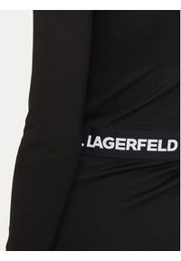 Karl Lagerfeld Jeans Sukienka dzianinowa 241J131 Czarny Slim Fit. Kolor: czarny. Materiał: syntetyk