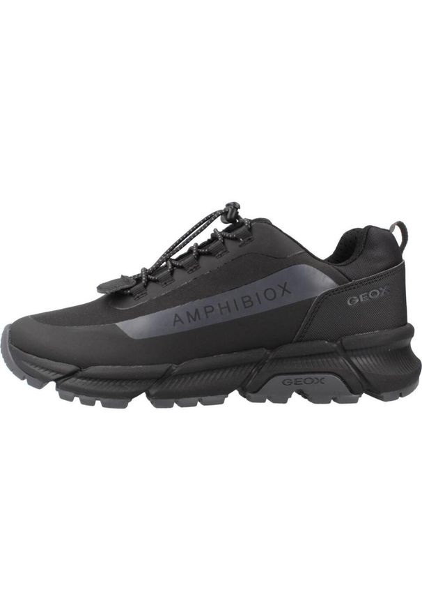 Buty do chodzenia damskie Geox Sneakersy Damskie Skórzane Amphibiox. Kolor: czarny. Materiał: syntetyk, materiał. Szerokość cholewki: normalna. Sport: turystyka piesza