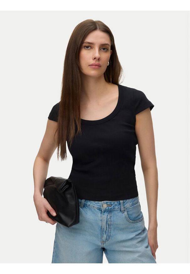Vero Moda T-Shirt Chloe 10344953 Czarny Slim Fit. Kolor: czarny. Materiał: bawełna