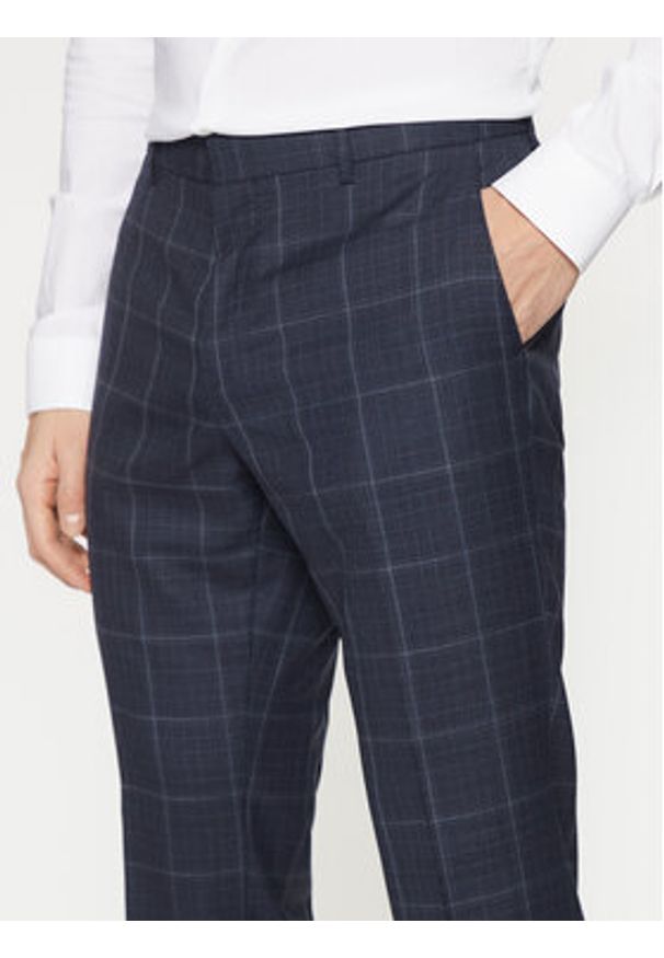 BOSS Garnitur H-Huge 50518097 Granatowy Slim Fit. Kolor: niebieski. Materiał: wełna