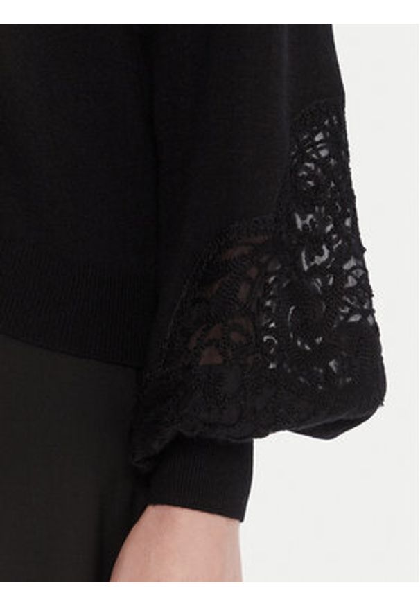 TwinSet - TWINSET Sweter 252TT3440 Czarny Regular Fit. Kolor: czarny. Materiał: syntetyk