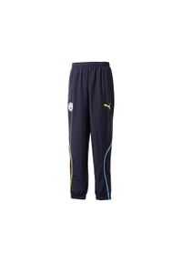Puma - Spodnie dresowe Prematch Manchester City 2024/25. Kolor: niebieski. Materiał: dresówka. Styl: sportowy
