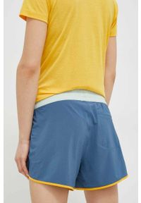 Marmot szorty outdoorowe Elda kolor niebieski gładkie medium waist. Kolor: niebieski. Materiał: tkanina, włókno, materiał. Wzór: gładki #2