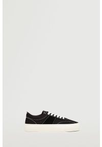 mango - Mango sneakersy Cali kolor czarny. Nosek buta: okrągły. Zapięcie: sznurówki. Kolor: czarny. Materiał: guma