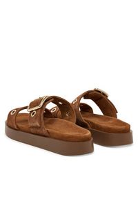 Inuikii Klapki Tilda Buckle 1004.003.0631 Brązowy ciemny. Kolor: brązowy. Materiał: zamsz, skóra #4