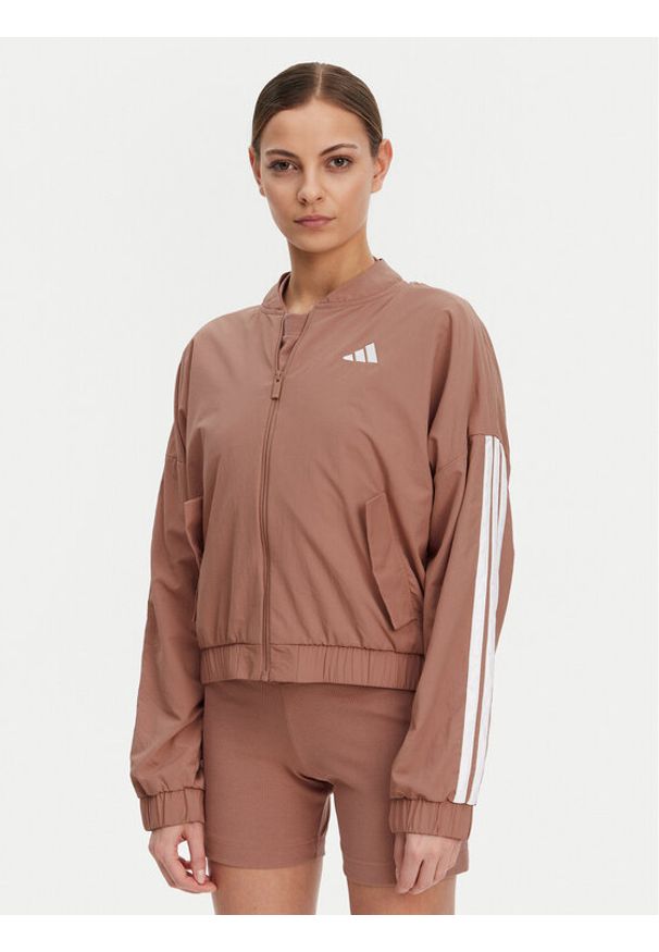 Adidas - adidas Kurtka bomber Essentials 3-Stripes JD5318 Różowy Loose Fit. Kolor: różowy. Materiał: syntetyk